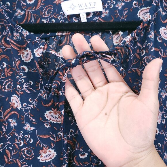 Where Are You From Multicolor Lightweight Sheer Floral Long Sleeve Blouse Small - Picture 9 of 15